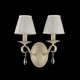 Maytoni-ARM172-02-G - Brionia - White Fabric Twin Wall Lamp -Crystal