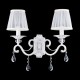 Wall Lights - Grace - White Fabric Wall lamp - Crystal Maytoni-ARM247-02-G - Grace - White Fabric Wall lamp - Crystal