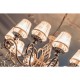 Ceiling Lights - Grace - White Fabric 8 Light Centre Fitting - Crystal Maytoni-ARM247-08-G - Grace - White Fabric 8 Light Centre Fitting - Crystal