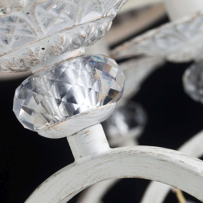 Ceiling Lights - Grace - White Fabric 10 light Centre Fitting - Crystal Maytoni-ARM247-10-G - Grace - White Fabric 10 light Centre Fitting - Crystal