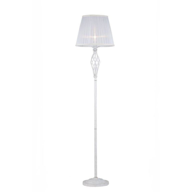 Maytoni-ARM247-11-G - Grace - White Fabric Floor lamp - Crystal