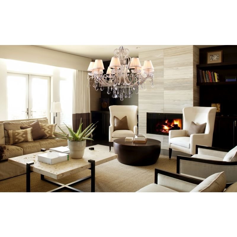 Wall Lights - Triumph - White Organza Wall Lamp- Crystal Maytoni-ARM288-01-G - Triumph - White Organza Wall Lamp- Crystal