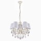 Ceiling Lights - Filomena - White Lace 5 Light Pendant -Crystal Maytoni-ARM390-05-W - Filomena - White Lace 5 Light Pendant -Crystal