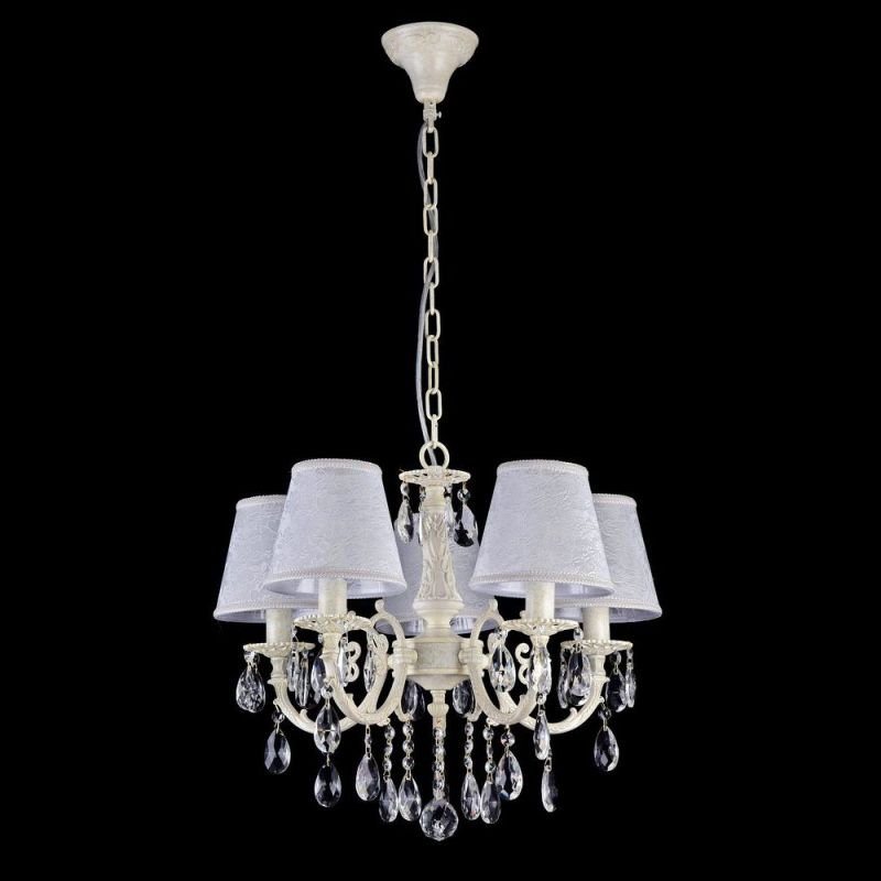 Ceiling Lights - Filomena - White Lace 5 Light Pendant -Crystal Maytoni-ARM390-05-W - Filomena - White Lace 5 Light Pendant -Crystal