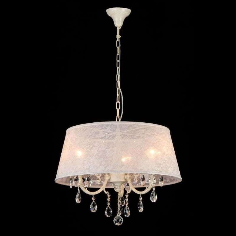 Ceiling Lights - Filomena - White Lace 3 Light Pendant -Crystal Maytoni-ARM390-33-W - Filomena - White Lace 3 Light Pendant -Crystal