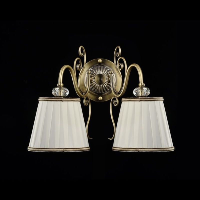 Wall Lights - Vintage - White Satin Twin Wall lamp -Bronze Maytoni-ARM420-02-R - Vintage - White Satin Twin Wall lamp -Bronze