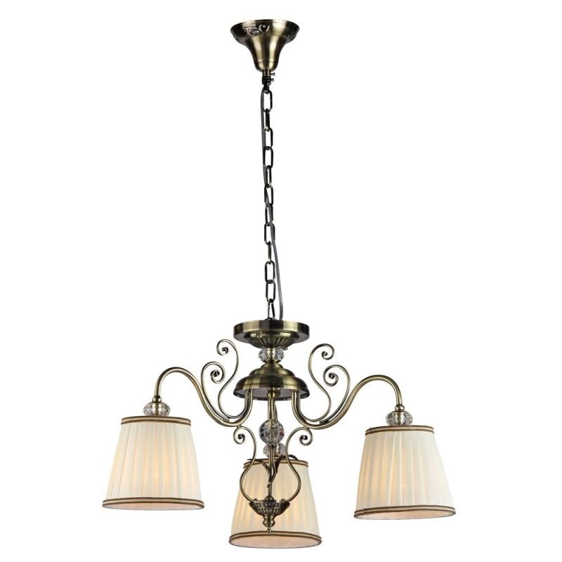 Ceiling Lights - Vintage - White Satin 3 Light Pendant -Bronze Maytoni-ARM420-03-R - Vintage - White Satin 3 Light Pendant -Bronze