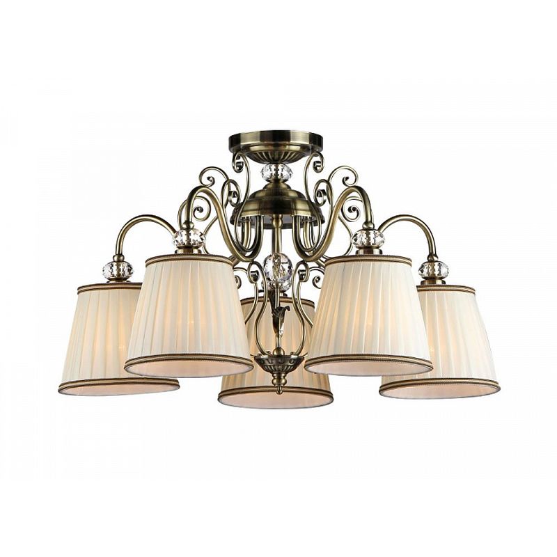 Ceiling Lights - Vintage - White Satin 5 Light Pendant -Bronze Maytoni-ARM420-05-R - Vintage - White Satin 5 Light Pendant -Bronze