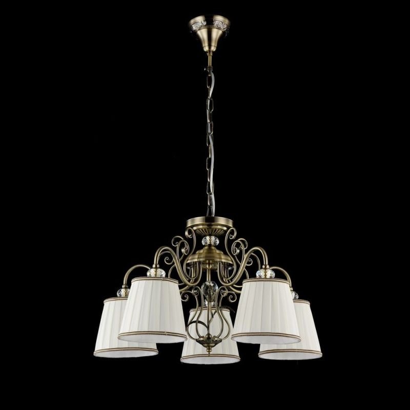 Ceiling Lights - Vintage - White Satin 5 Light Pendant -Bronze Maytoni-ARM420-05-R - Vintage - White Satin 5 Light Pendant -Bronze