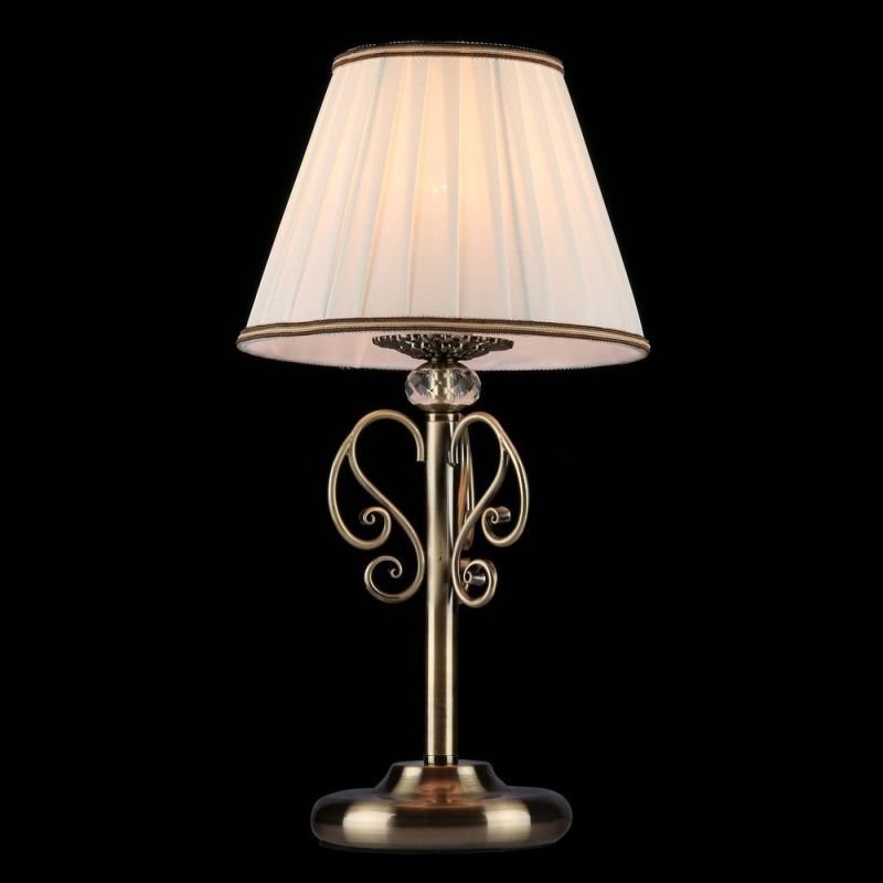 Maytoni-ARM420-22-R - Vintage - White Satin Table Lamp -Bronze