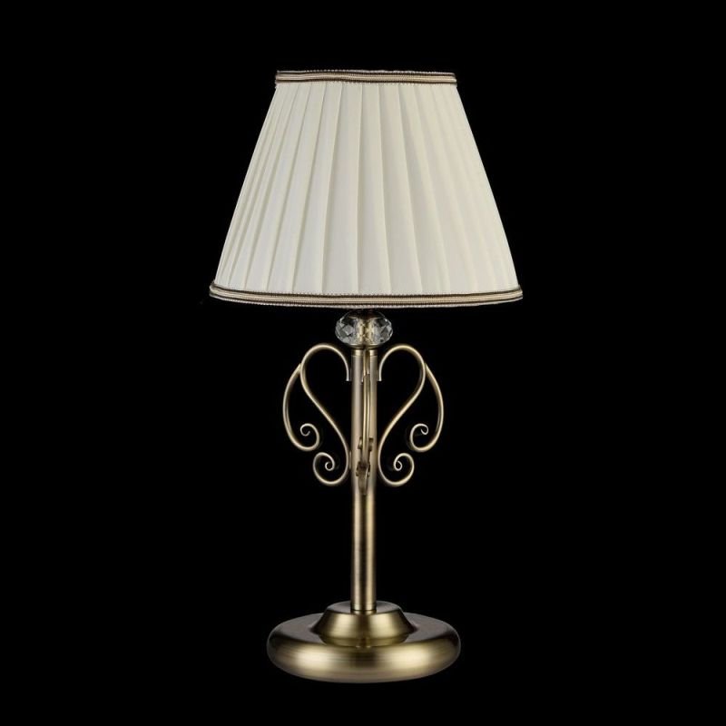 Table & Floor Lamp - Vintage - White Satin Table Lamp -Bronze Maytoni-ARM420-22-R - Vintage - White Satin Table Lamp -Bronze
