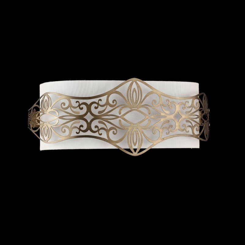Wall Lights - Burgeon - Fabric Twin Wall Lamp with Stencil Pattern Maytoni-ARM959-WL-02-G - Burgeon - Fabric Twin Wall Lamp with Stencil Pattern