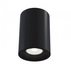 Slim - Surface-Mounted Black Cylindrical Spotlight