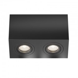 Atom - Adjustable Surface-Mounted Black Twin Spotlights