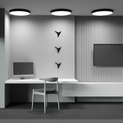 Zon - Black LED Flush with White Diffuser Ø 60 cm 3000K Zon - Black LED Flush with White Diffuser Ø 60 cm 3000K