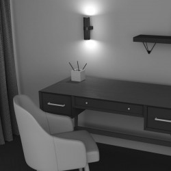 Focus Design - Decorative Black Up&Down Wall Lamp