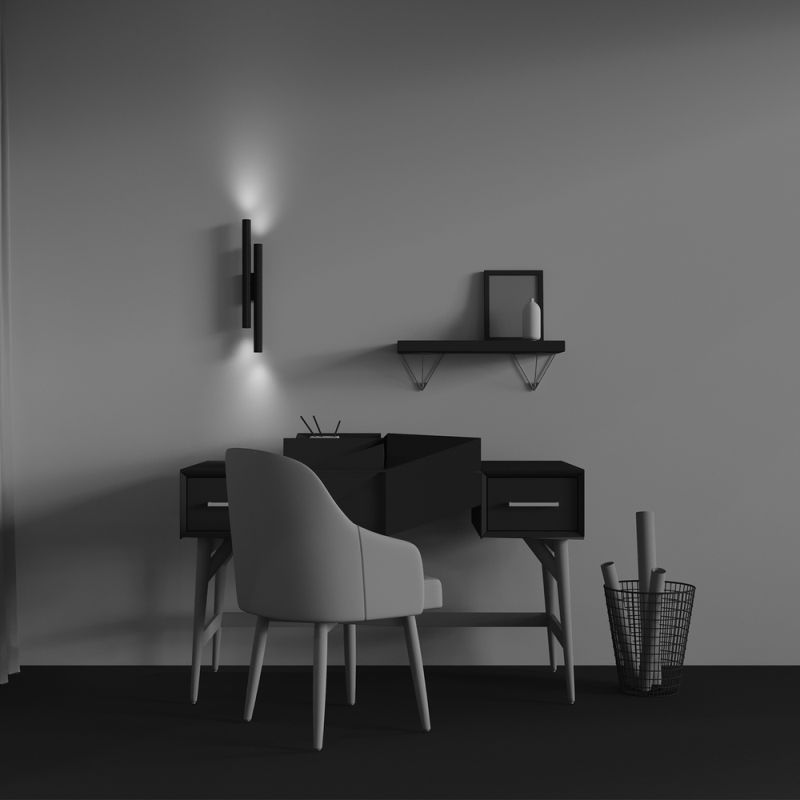 - Calipso - Ribbed Black LED Wall Lamp Maytoni-C082WL-24W2.7K-B - Calipso - Ribbed Black LED Wall Lamp