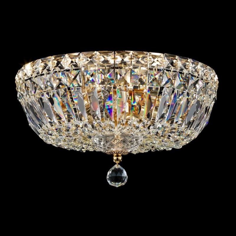 Crystal & Acrylic - Basfor - Crystal Ceiling Lamp ∅ 30 - Antique Gold Maytoni-DIA100-CL-03-G - Basfor - Crystal Ceiling Lamp ∅ 30 - Antique Gold