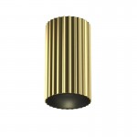 Calipso - Surface-Mounted Ribbed Brass & Black Cylindrical Spotlight Calipso - Surface-Mounted Ribbed Brass & Black Cylindrical Spotlight