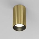 Calipso - Surface-Mounted Ribbed Brass & Black Cylindrical Spotlight Calipso - Surface-Mounted Ribbed Brass & Black Cylindrical Spotlight
