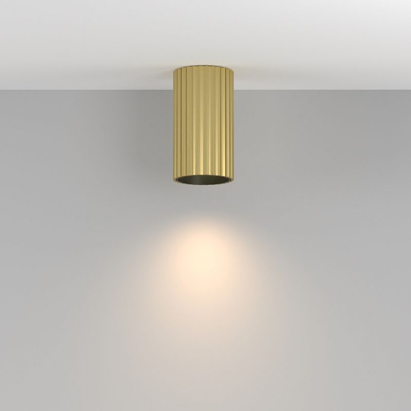 Maytoni-C106CL-01-GU10-BS - Calipso - Surface-Mounted Ribbed Brass & Black Cylindrical Spotlight