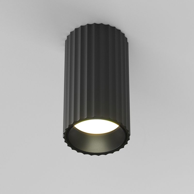 - Calipso - Surface-Mounted Ribbed Black Cylindrical Spotlight Maytoni-C106CL-01-GU10-B - Calipso - Surface-Mounted Ribbed Black Cylindrical Spotlight