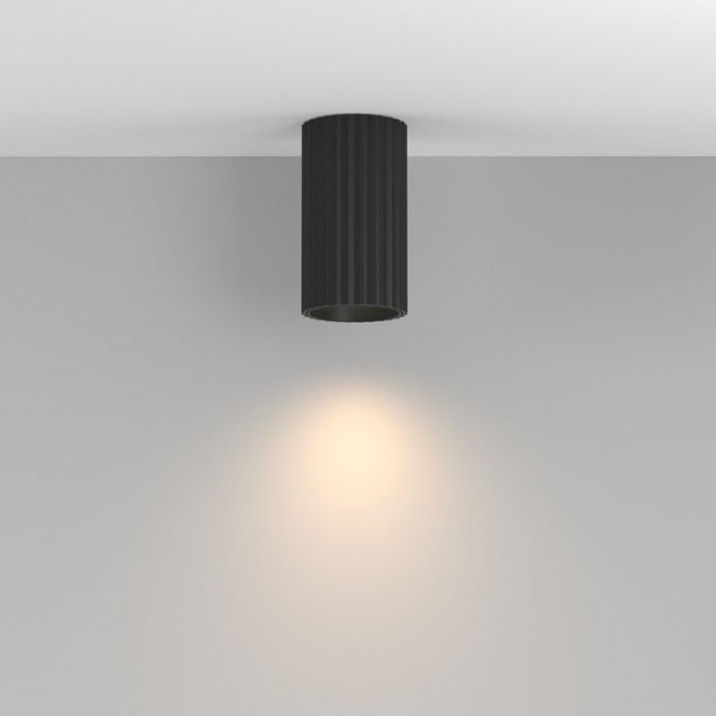 - Calipso - Surface-Mounted Ribbed Black Cylindrical Spotlight Maytoni-C106CL-01-GU10-B - Calipso - Surface-Mounted Ribbed Black Cylindrical Spotlight