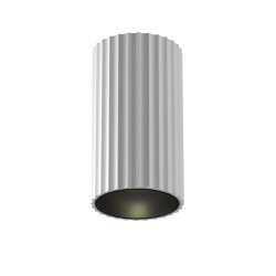 Calipso - Surface-Mounted Ribbed White Cylindrical Spotlight