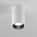 Calipso - Surface-Mounted Ribbed White Cylindrical Spotlight Calipso - Surface-Mounted Ribbed White Cylindrical Spotlight