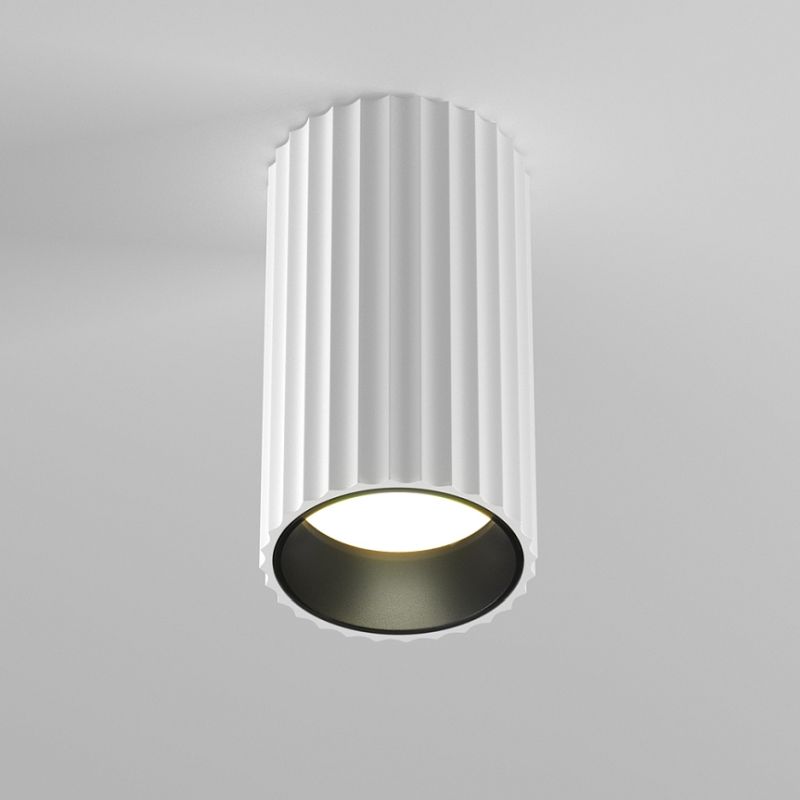 - Calipso - Surface-Mounted Ribbed White Cylindrical Spotlight Maytoni-C106CL-01-GU10-W - Calipso - Surface-Mounted Ribbed White Cylindrical Spotlight