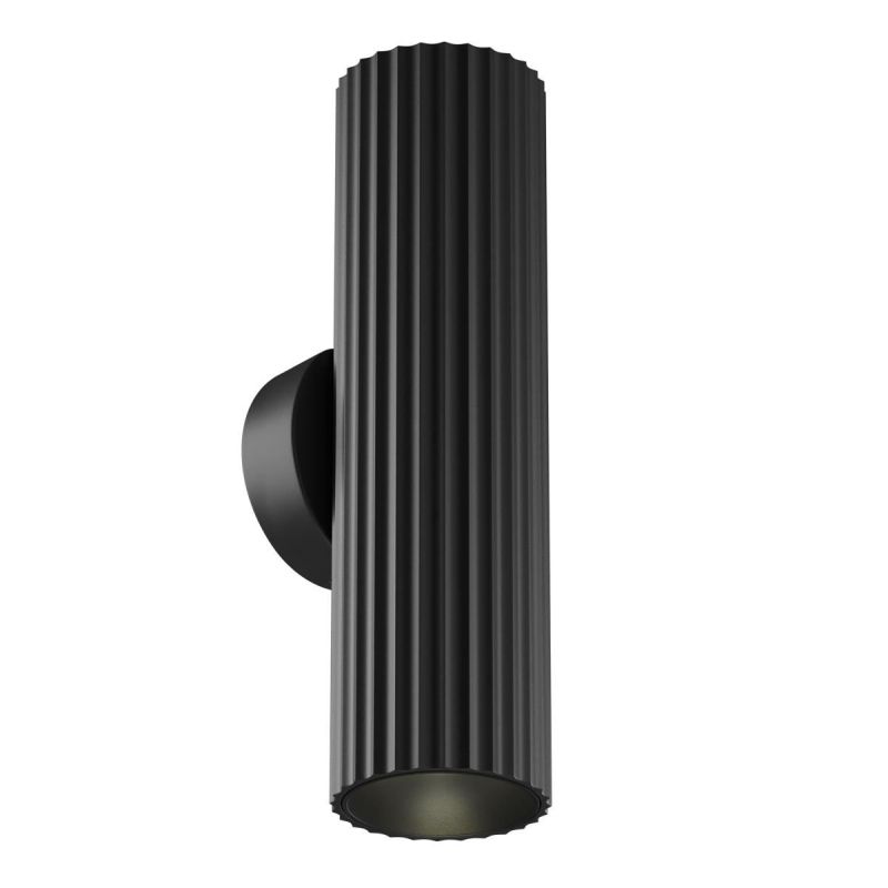 Wall Lights - Calipso - Black Ribbed Up & Down Wall Lamp Maytoni-C106WL-02-GU10-B - Calipso - Black Ribbed Up & Down Wall Lamp
