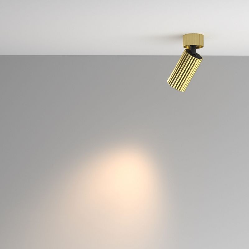 - Calipso - Adjustable Ribbed Brass Spotlight Ø 5.6 cm Maytoni-C108CL-01-GU10-BS - Calipso - Adjustable Ribbed Brass Spotlight Ø 5.6 cm