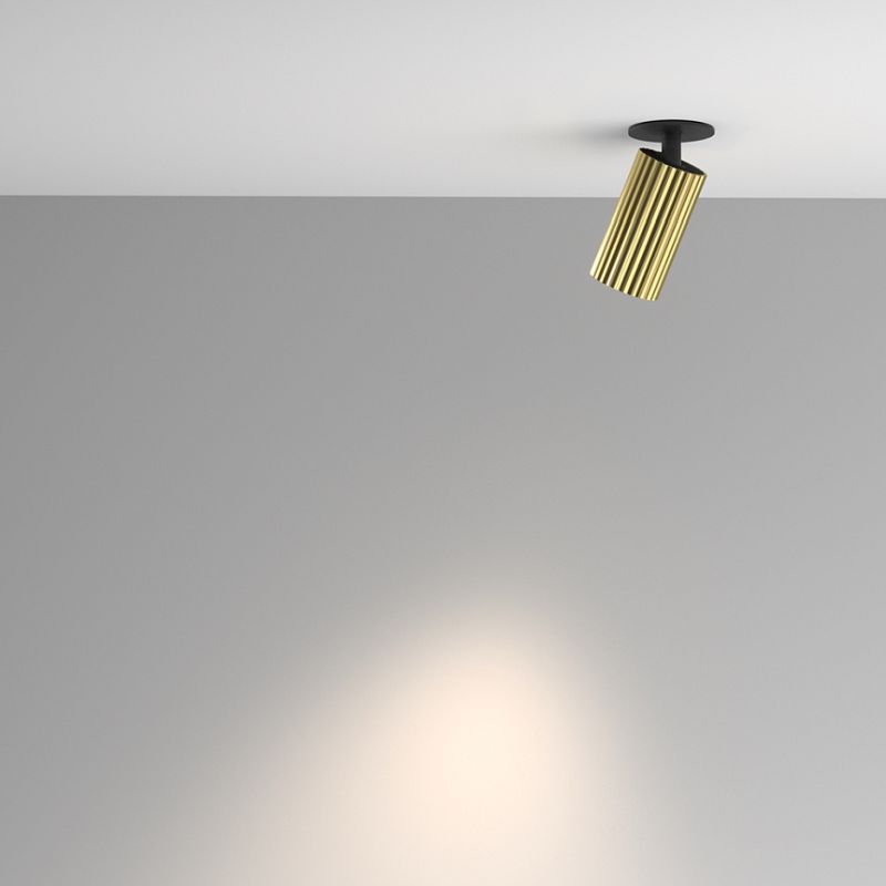 - Calipso - Adjustable Ribbed Brass & Black Recessed Spotlight Maytoni-C110CL-01-GU10-BS - Calipso - Adjustable Ribbed Brass & Black Recessed Spotlight
