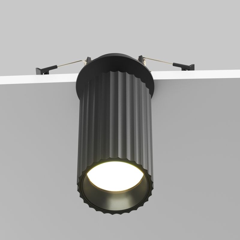 - Calipso - Adjustable Ribbed Black Recessed Spotlight Maytoni-C110CL-01-GU10-B - Calipso - Adjustable Ribbed Black Recessed Spotlight