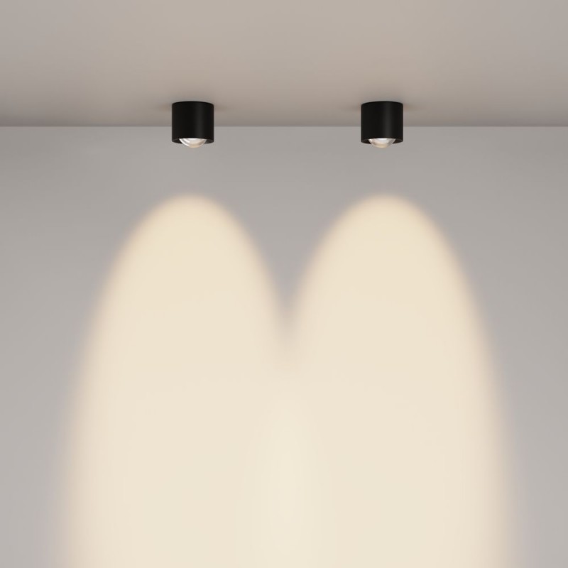 Maytoni-C217CL-15W3K-B - Lens - Surface-Mounted Black Spotlight Ø 9 cm IP44