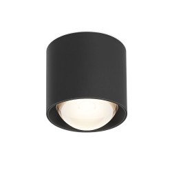 Lens - Surface-Mounted Black Spotlight Ø 9 cm IP44