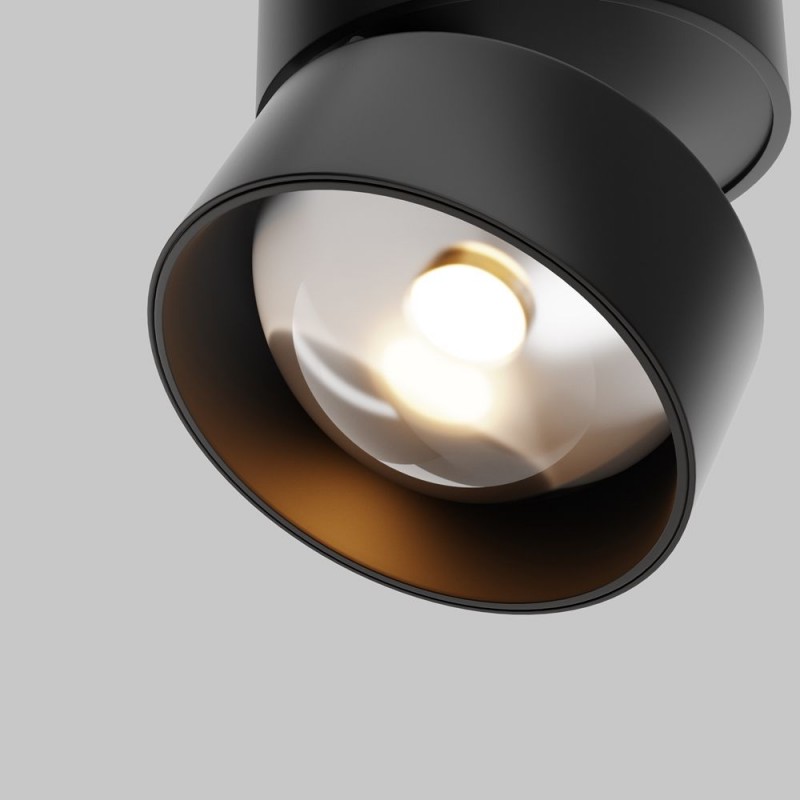 Maytoni-C220CL-12W3K-B - Lens - Black Surface-mounted Spotlight Ø 9 cm