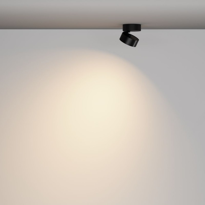 Maytoni-C220CL-12W3K-B - Lens - Black Surface-mounted Spotlight Ø 9 cm
