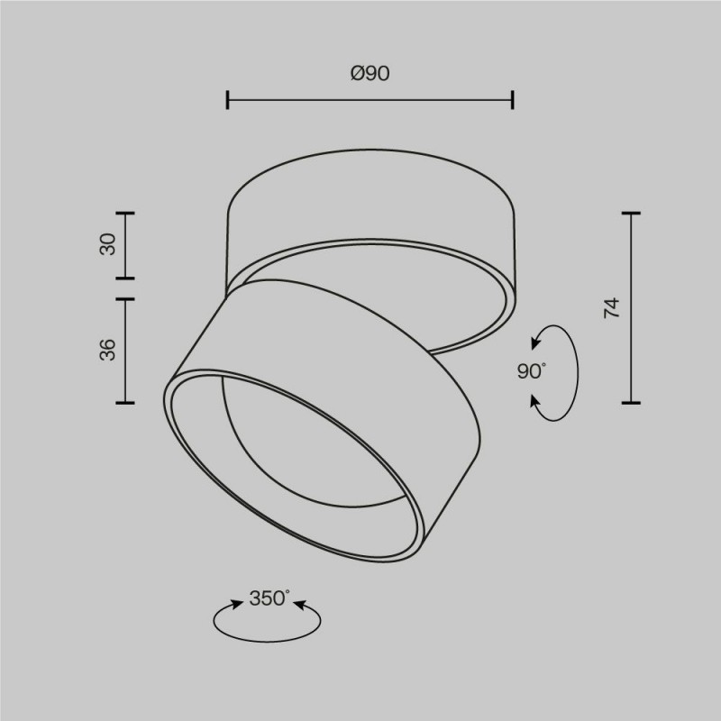 Maytoni-C220CL-12W3K-W - Lens - White Surface-mounted Spotlight Ø 9 cm