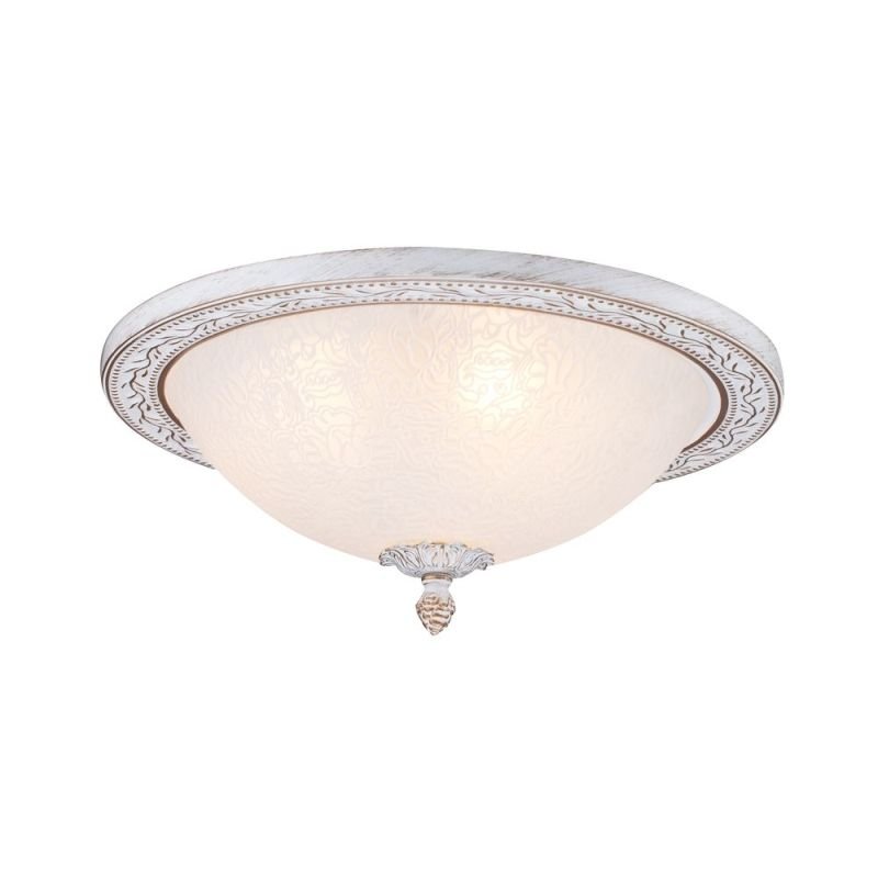 Maytoni-C906-CL-03-W - Aritos - Small Pattern Frosted Glass Ceiling Lamp -White