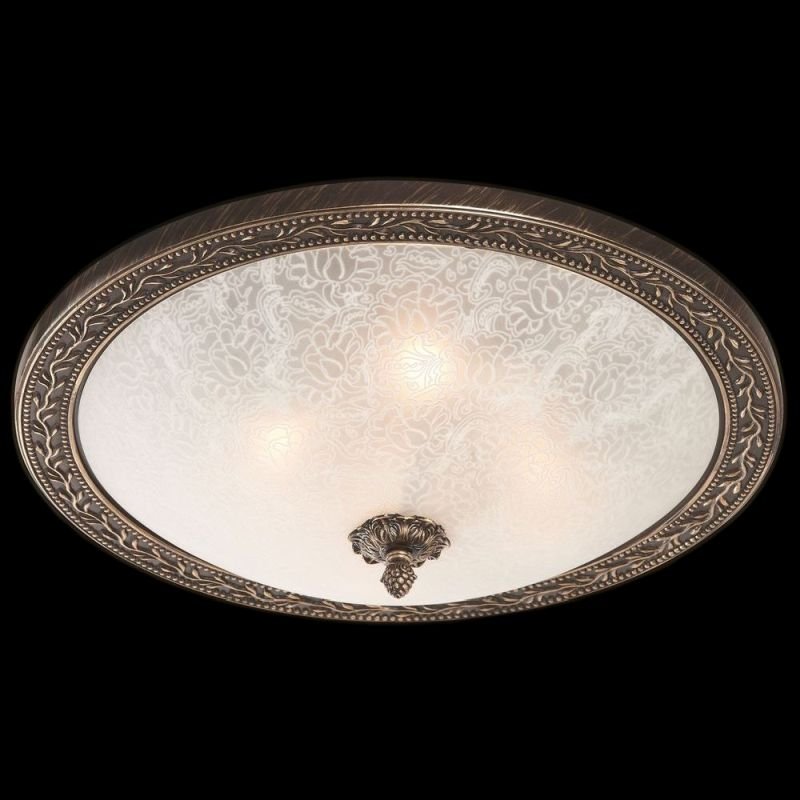 Maytoni-C906-CL-04-R - Aritos - Big Pattern Frosted Glass Ceiling Lamp -Bronze