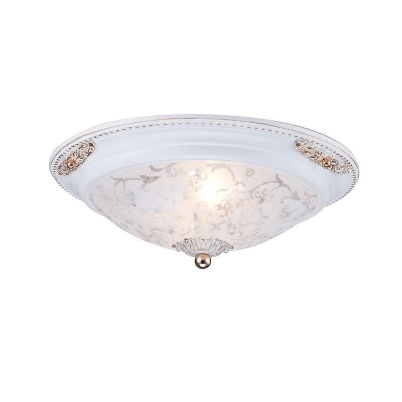 Ceiling Lights - Diametrik - Small Pattern Frosted Glass Flush -White gold Maytoni-C907-CL-02-W - Diametrik - Small Pattern Frosted Glass Flush -White gold