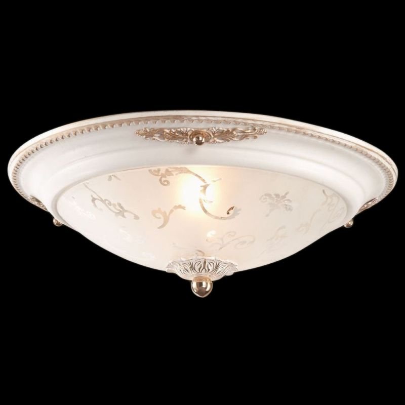 Ceiling Lights - Diametrik - Small Pattern Frosted Glass Flush -White gold Maytoni-C907-CL-02-W - Diametrik - Small Pattern Frosted Glass Flush -White gold