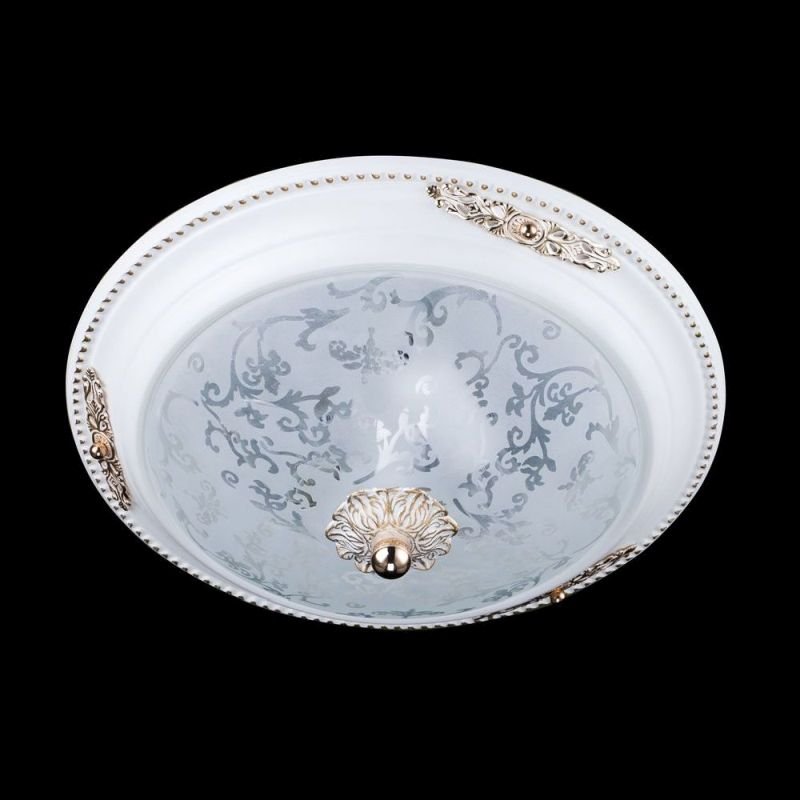 Ceiling Lights - Diametrik - Small Pattern Frosted Glass Flush -White gold Maytoni-C907-CL-02-W - Diametrik - Small Pattern Frosted Glass Flush -White gold