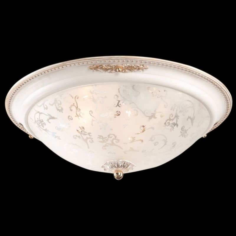 Ceiling Lights - Diametrik - Medium Pattern Frosted Glass Flush -White gold Maytoni-C907-CL-03-W - Diametrik - Medium Pattern Frosted Glass Flush -White gold