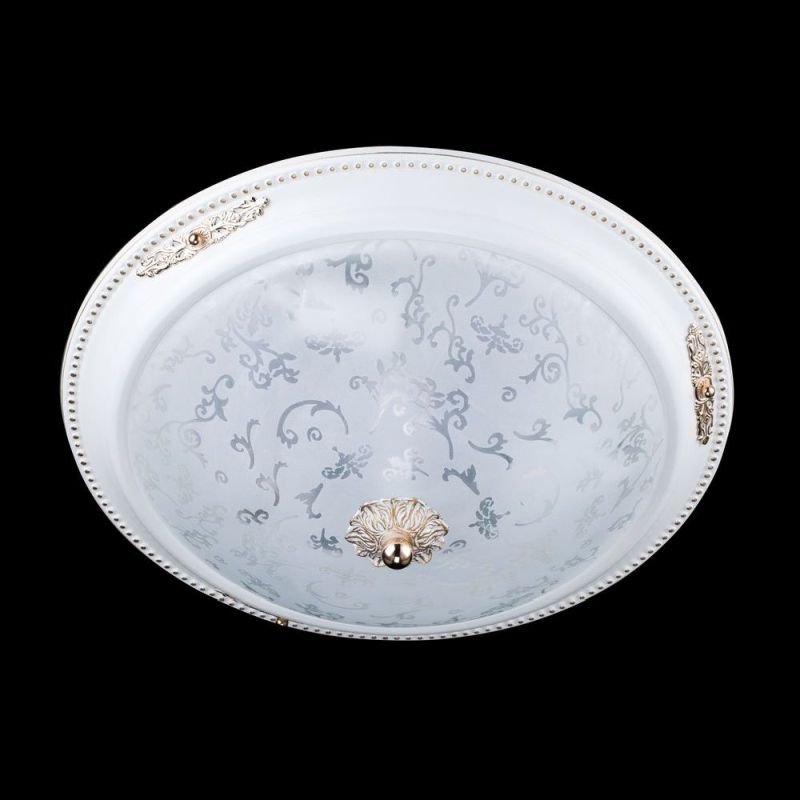 Ceiling Lights - Diametrik - Medium Pattern Frosted Glass Flush -White gold Maytoni-C907-CL-03-W - Diametrik - Medium Pattern Frosted Glass Flush -White gold