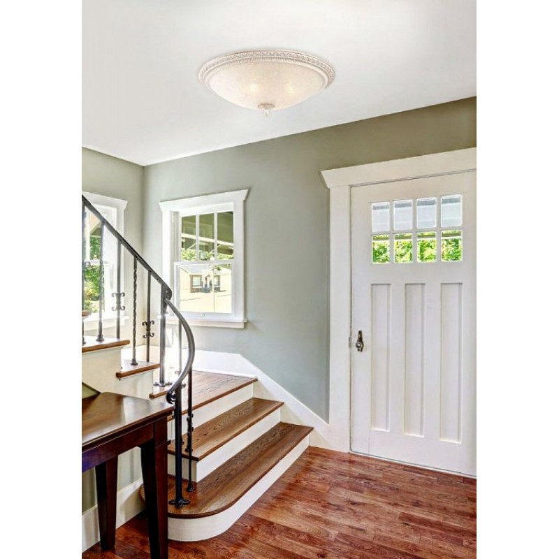 Ceiling Lights - Pascal - Big Pattern Frosted Glass Ceiling Lamp -White Maytoni-C908-CL-04-W - Pascal - Big Pattern Frosted Glass Ceiling Lamp -White