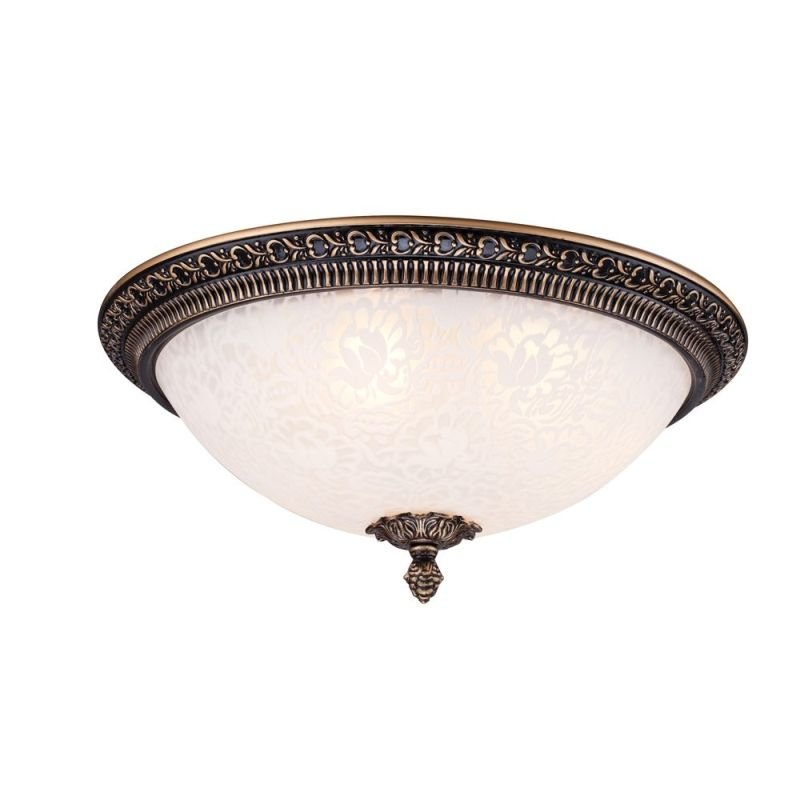 Ceiling Lights - Pascal - Small Pattern Frosted Glass Ceiling Lamp -Bronze Maytoni-C908-CL-03-R - Pascal - Small Pattern Frosted Glass Ceiling Lamp -Bronze
