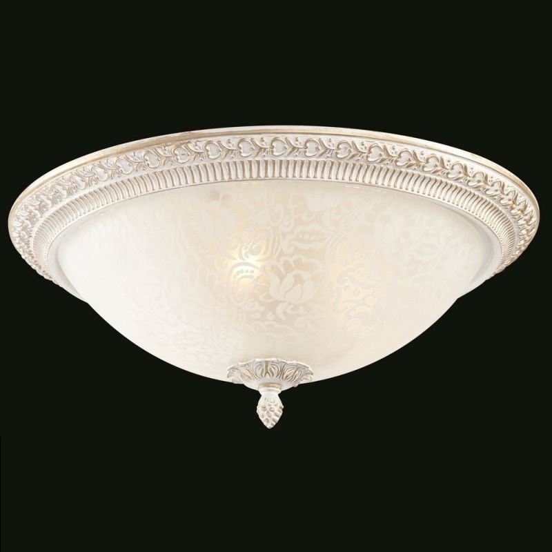 Ceiling Lights - Pascal - Small Pattern Frosted Glass Ceiling Lamp -White Maytoni-C908-CL-03-W - Pascal - Small Pattern Frosted Glass Ceiling Lamp -White