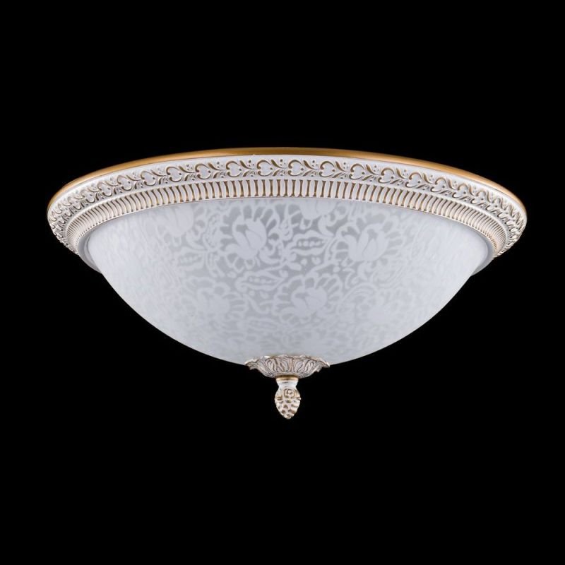 Ceiling Lights - Pascal - Small Pattern Frosted Glass Ceiling Lamp -White Maytoni-C908-CL-03-W - Pascal - Small Pattern Frosted Glass Ceiling Lamp -White